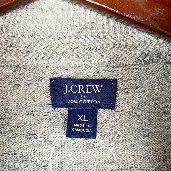 J. Crew Men's Raglan Half Zip Sweater Heathered Grey Size XL NWT - Picture 6 of 7